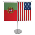 11-19.7" T Style Metal Telescopic Flagpole with Two Single Reverse Banners
